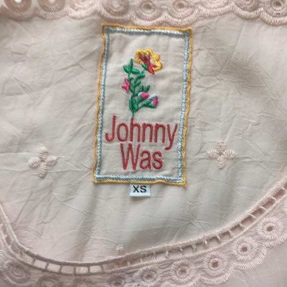 JOHNNY WAS Tunic Top Embroidered Peach Size XS Preppy Boho Travel Comfort - Picture 10 of 13